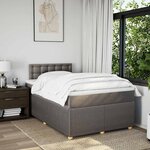 vidaXL Sommier à lattes de lit avec matelas Taupe 120x200 cm Tissu