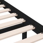 vidaXL Cadre de lit Noir 75x190 cm Petit simple Bois massif