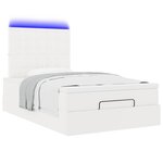 VidaXL Cadre de lit ottoman avec matelas blanc 120x200 cm similicuir