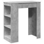 vidaXL Table de bar avec étagères gris béton bois d'ingénierie