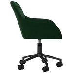 Chaise fauteuil siège pivotante de bureau informatique étude foncévelours vert 02_0024186
