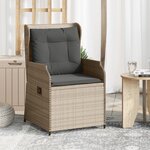 vidaXL Chaises inclinables jardin lot de 2 et coussins résine tressée