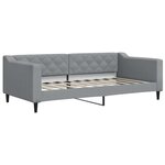 vidaXL Lit de jour avec gigogne et tiroirs gris clair 90x190 cm tissu