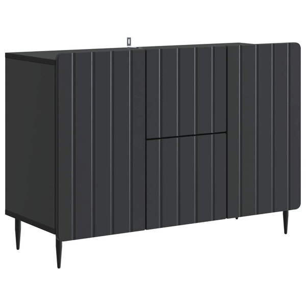 vidaXL Buffet avec tiroir Noir 89 x 34 5 x 62 cm Bois d'ingénierie
