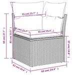 vidaXL Salon de jardin avec coussins 7 Pièces gris résine tressée