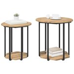 vidaXL Ensemble de tables d'appoint avec étagère 2 Pièces Marron