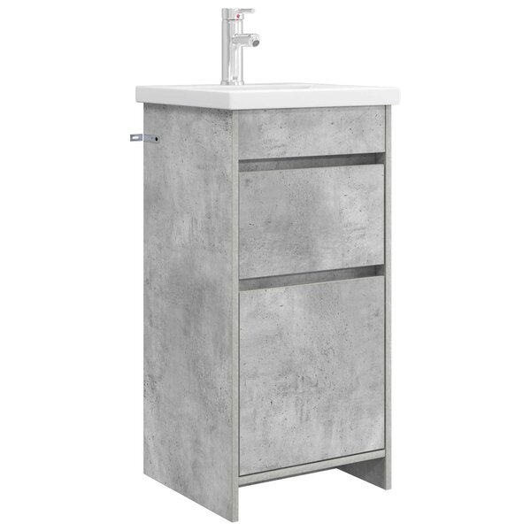vidaXL Meuble de salle de bain avec évier Gris béton 42 x 40 x 84 5 cm