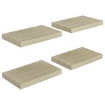 vidaXL Étagères murales flottantes 4 Pièces chêne 40x23x3 8 cm MDF