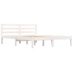 vidaXL Cadre de lit Bois de pin massif 120x190 cm Blanc petit double