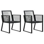 Salon de jardin meuble d'extérieur ensemble de mobilier 3 pièces rotin pvc noir 02_0016064