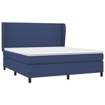 vidaXL Sommier à lattes de lit avec matelas Bleu 160x200 cm Tissu