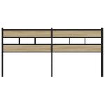 vidaXL Tête de lit chêne sonoma 200 cm fer et bois d’ingénierie