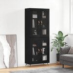 vidaXL Buffet haut Noir 69 5x34x180 cm Bois d'ingénierie