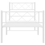 vidaXL Cadre de lit métal sans matelas avec pied de lit blanc 90x190cm