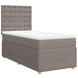 vidaXL Sommier à lattes de lit avec matelas Taupe 100x200 cm Tissu