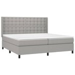 vidaXL Sommier à lattes de lit matelas LED Gris clair 200x200 cm Tissu