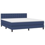 vidaXL Sommier à lattes de lit avec matelas LED Bleu 160x200 cm Tissu