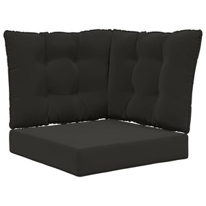 vidaXL Coussin de canapé d'extérieur 3 Pièces Noir Polyester