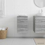 vidaXL Meuble de Salle de Bain In-between Sonoma gris 30 x 41 x 50 cm