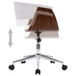 vidaXL Chaise pivotante à manger Blanc Bois courbé et similicuir
