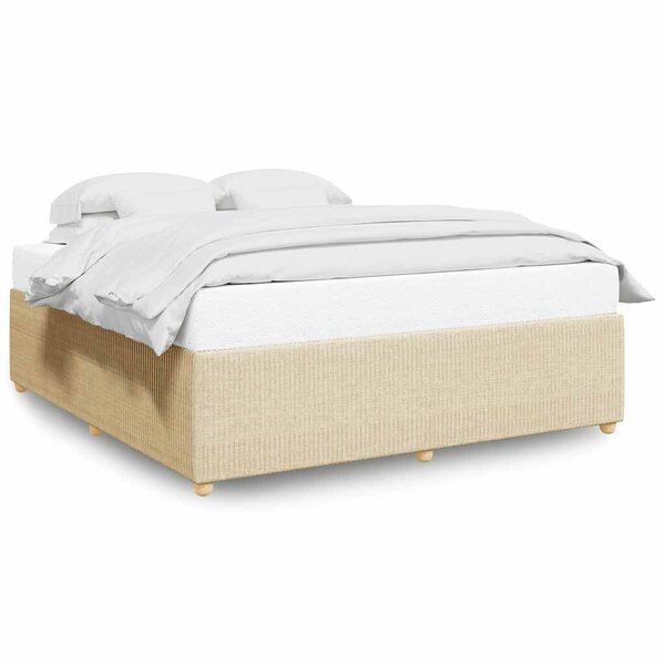 vidaXL Cadre de lit sans matelas crème 200x200 cm tissu
