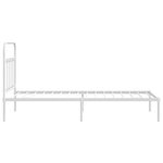 vidaXL Cadre de lit métal sans matelas et tête de lit blanc 100x190 cm