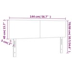 vidaXL Tête de lit à LED Gris foncé 144x5x78/88 cm Velours