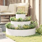 vidaXL Ensemble de jardinières en acier blanc