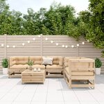 vidaXL Salon de jardin 6 Pièces avec coussins Bois de pin massif