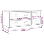 vidaXL Meuble TV gris béton 100x35 5x45 cm bois d'ingénierie