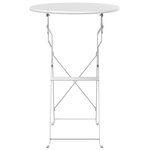 vidaXL Table de bistro pliable blanche Ø50 x 71 cm en acier émaillé