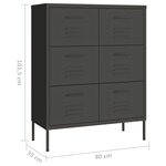 vidaXL Armoire à tiroirs Anthracite 80x35x101 5 cm Acier
