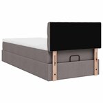 vidaXL Cadre de lit ottoman avec matelas taupe 80x200 cm tissu