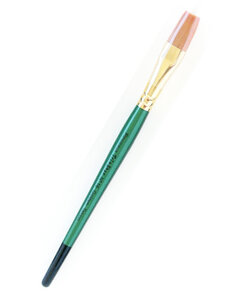 Pinceau synthétique Plat n°16 - manche vert - lot de 5 pinceaux