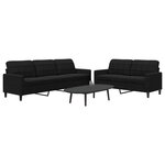 vidaXL Ensemble de canapés 2 Pièces avec coussins Noir Velours