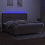 vidaXL Sommier à lattes de lit matelas et LED Taupe 200x200 cm Tissu