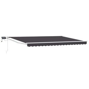 vidaXL Store rétractable manuel avec LEDs Anthracite et blanc 5 x 3 m
