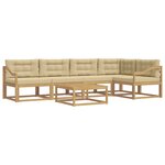 vidaXL Ensemble de canapés d'extérieur 6 pc Blanc et Beige Polyester