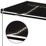 vidaXL Auvent manuel rétractable avec LED 400x350 cm Anthracite