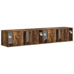 vidaXL Meuble TV mural 2 Pièces Chêne fumé 60 x 31 x 29.5 cm
