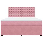 vidaXL Sommier à lattes de lit avec matelas Rose 180x200 cm Velours