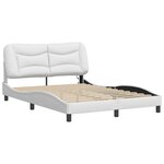 vidaXL Cadre de lit avec LED sans matelas Hvar blanc 140x200 cm