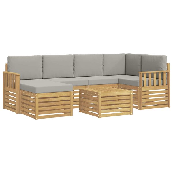 vidaXL Ensemble de canapés d'extérieur 7 pc Blanc et gris clair