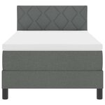 vidaXL Lit à sommier avec matelas & LED gris foncé 100x200 cm tissu