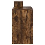 vidaXL Bureau avec rangement Chêne fumé 120.5x44x88.5 cm Bois composite