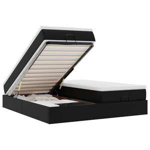 VidaXL Cadre de lit ottoman avec matelas noir 200x200 cm similicuir