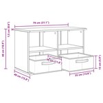 vidaXL Support de télévision avec tiroir Bois ancien 79 x 40 x 48 cm