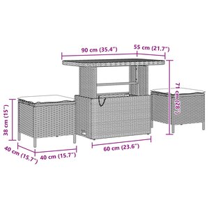 vidaXL Ensemble de canapé de jardin avec coussin 9 Pièces Noir polyrotin