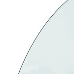 vidaXL Plaque de verre de cheminée Demi-rond 1000x500 mm