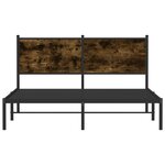 vidaXL Cadre de lit en métal sans matelas chêne fumé 140x200 cm